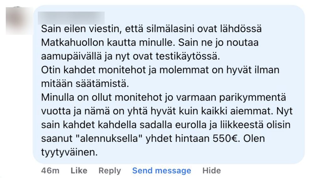 Facebook-kommentti